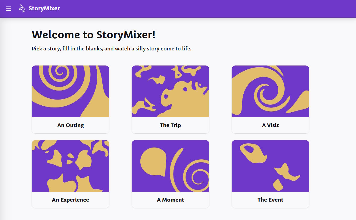 StoryMixer homepage